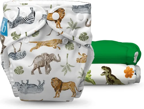 Vista 21 de Charlie Banana Pañales de tela, reutilizables, lavables, ajustables, talla única, para bebés y niños pequeños, con insertos absorbentes
