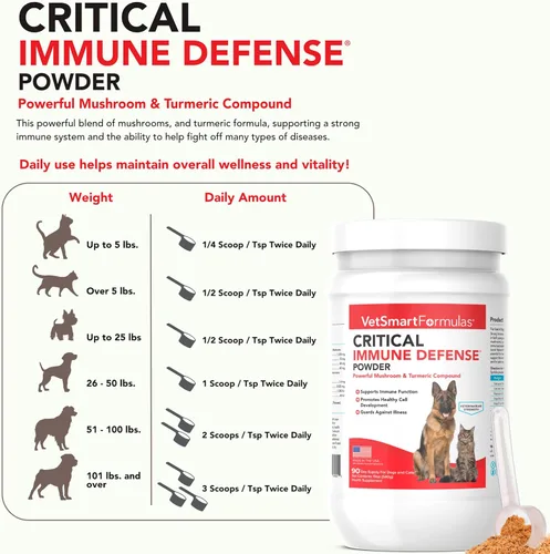 Vista 3 de Defensa Inmune Crítica para Perros y Gatos; Apoya el Crecimiento Celular Normal - Fórmula de Setas Cola de Pavo, Reishi, Shiitake y Maitake