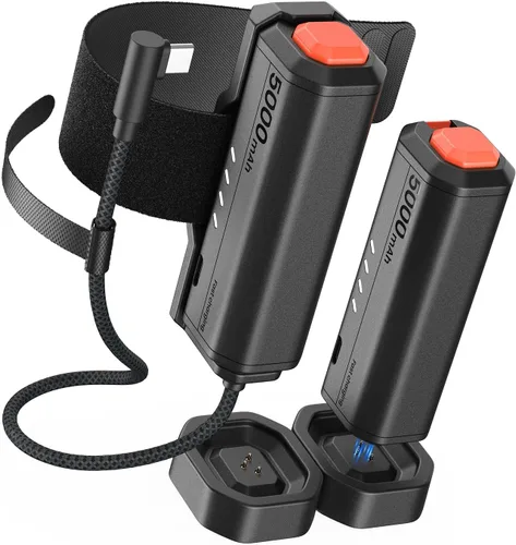KIWI design P5000 Compact Power Bank, 2 Pack 5000mah Battery Pack Compatible with Meta Quest 33S2Pro, 20W Fast Charing, Swap for Unlimited Power,