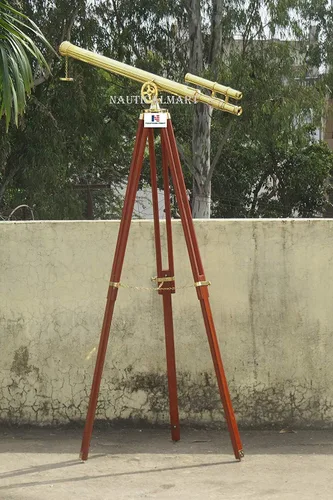 Vista 3 de Telescopio Griffith Astro de latón de pie de 64" - Telescopio de pie para suelo - latón