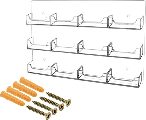 Vista 16 de Marketing Holders Tarjetero de pared con accesorios para colgar para tarjetas de contacto y citas de 3.5 x 2 pulgadas, acrílico transparente y Negro