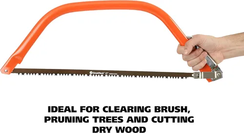 Vista 5 de GreatNeck BB21 - Sierra de arco de 21 pulgadas, hojas de sierra de arco de 21 pulgadas, sierras de arco para acampar, sierra de mano para corte