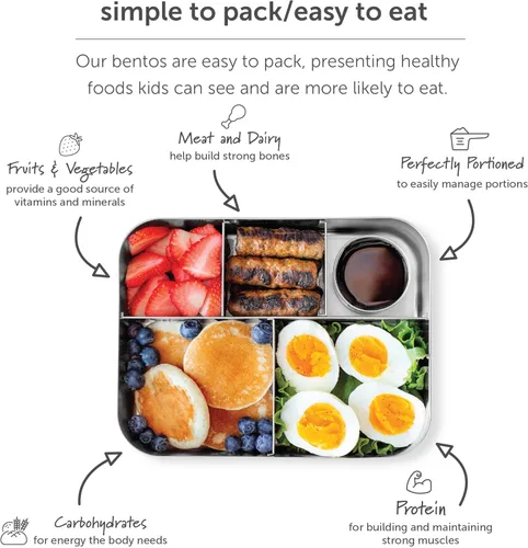 Vista 5 de LunchBots Medium Uno - Recipiente para sándwiches de acero inoxidable, diseño abierto para envolturas, ensaladas o una comida pequeña, ecológico