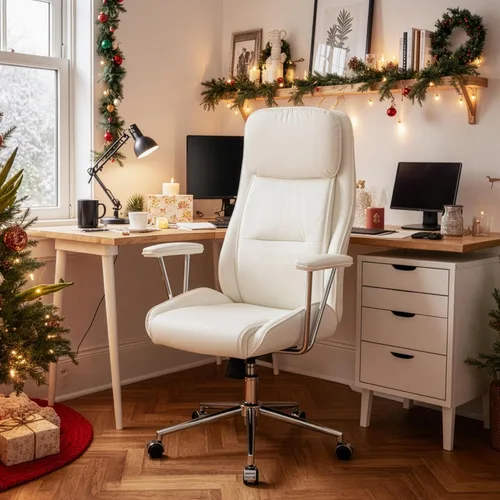 Vista 8 de Silla de escritorio de oficina con respaldo alto, silla de oficina ergonómica reclinable, moderna silla giratoria para computadora, sillas de sala