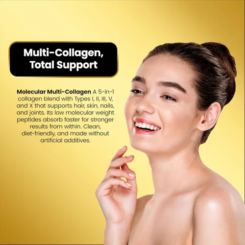 Vista 8 de Cocó March N.M.D. Molecular Multi-Collagen - Tipos I, II, III, V y X - Soporte para cabello, piel, uñas y articulaciones para mujeres y hombres