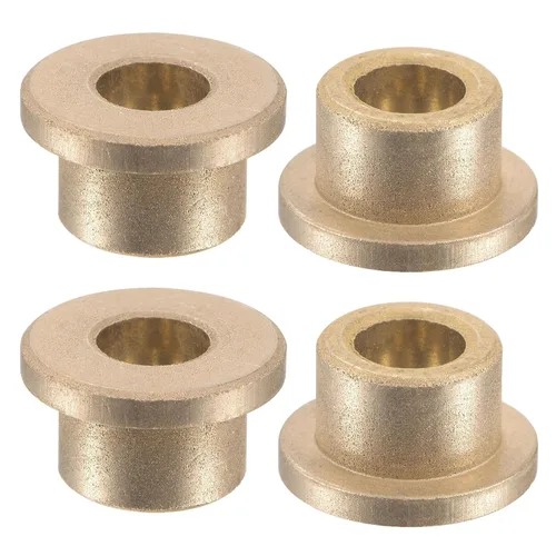 Vista 11 de uxcell Flange Sleeve Bearings 4mm Bore 8mm OD 4mm Length 12mm Flange Dia 2mm Flange Thickness Sintered Bronze Self-Lubricating Bushing 4pcs