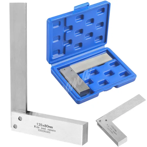 Vista 10 de Juego de Escuadras de Mecánico de 2, 3, 4, 5 Pulgadas, Atarvana Escuadras de Acero Mecánico de Alta Precisión, Acero al Carbono Endurecido, Base