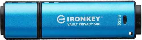 Vista 14 de Kingston IronKey Vault Privacy 50 16GB USB cifrado FIPS 197 AES-256bit Protección contra ataques BadUSB Opciones de contraseña múltiple