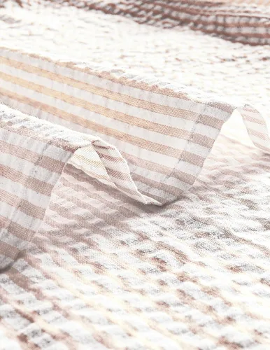 Vista 6 de VATPAVE Camisa de verano a rayas para hombre, casual, con botones, de manga corta, camisas de playa de algodón para hombres