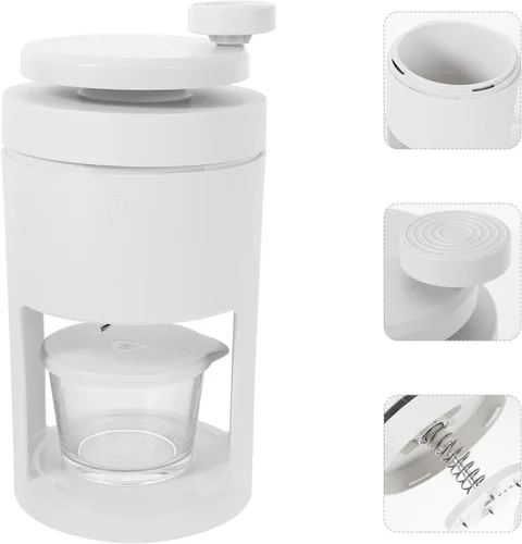 Vista 9 de VALICLUD Manual Crushed Ice Machine with Detachable Ice Mold for Home Use Suitable for Slushies and Snow Cones White 27×15×13.6cm