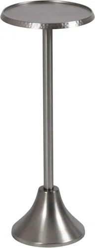 Kate and Laurel Sanzo - Mesa moderna de pedestal para bebidas; 9 x 9 x 23; níquel antiguo; mesa auxiliar decorativa con mesa martillada para uso