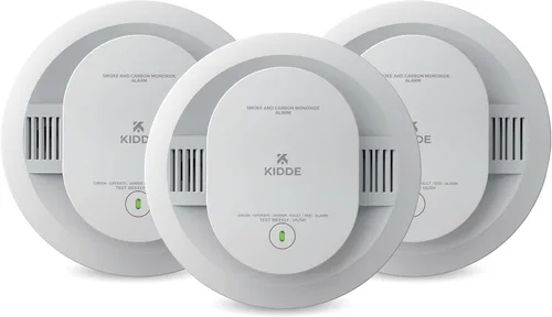 Vista 14 de Kidde - Detector de humo y monóxido de carbono, funciona con pilas AA, alertas de voz, indicadores de luz de advertencia LED, 30CUDR-V