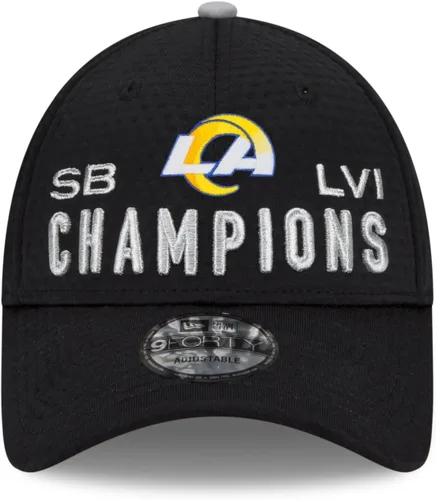 Vista 3 de New Era NFL Super Bowl LVI Champions Locker Room Trophy Collection 9FORTY Gorra ajustable con cierre de presión para hombre
