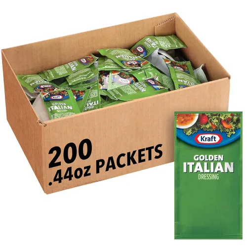 Kraft Golden - Paquete de aderezo italiano para ensalada (paquetes de 0.44 onzas, paquete de 200)