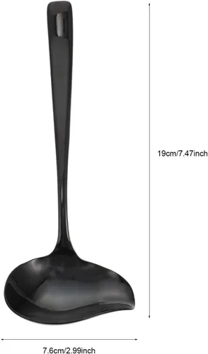 Vista 4 de OSALADI Cucharón pequeño para salsa, cucharón de acero inoxidable con boquilla, cucharón de sopa para salsa, cuchara de decoración de postres
