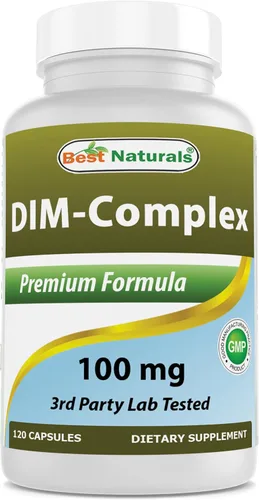 Best Naturals Suplemento DIM 100 mg 120 cápsulas, DIM para metabolismo y equilibrio de estrógenos, para menopausia, culturismo, SOP y acné hormonal