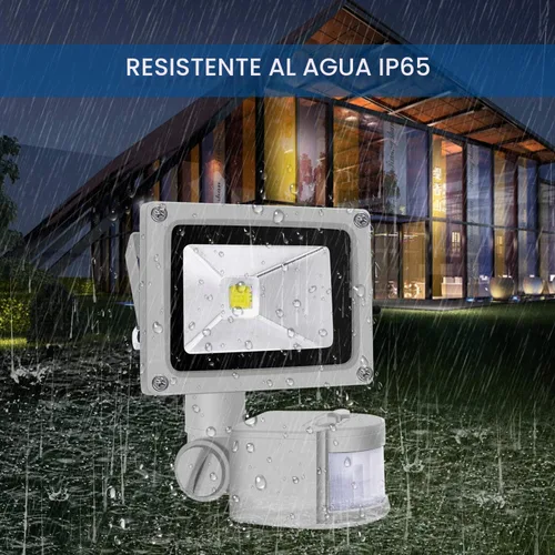 Vista 3 de Luces de inundación con sensor de movimiento al aire libre, lámpara LED de inducción de 10 W, foco impermeable IP65, 6500 K luz de sensor LED, luz