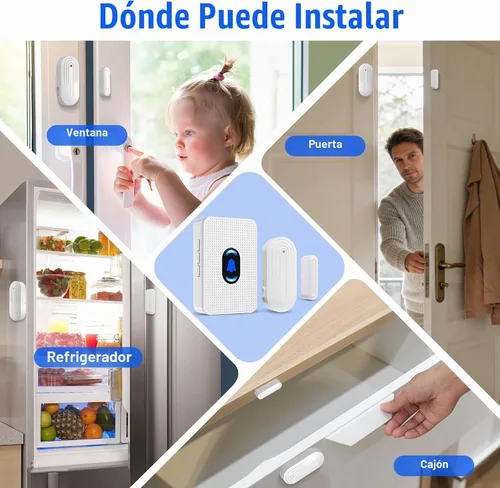 Vista 9 de Daytech Timbre Inalámbrico con Sensor de Puerta Timbre de Entrada con Alcance de 800 pies 20 Melodías 5 Niveles de Volumen Ajustable Timbre de 1