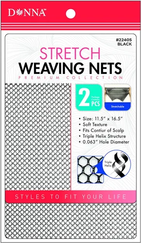 DONNA Paquete de 2 redes elásticas para tejer – Red flexible de triple hélice para estilos de tejido cosido, malla suave y elástica que se adapta al