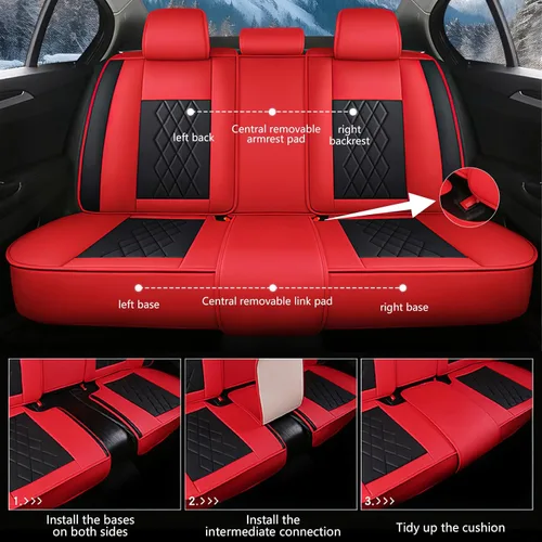 Vista 53 de Fundas de asiento para Chevrolet Cruze 2011-2019, funda de asiento de automóvil de cuero impermeable, accesorios para interiores de automóvil suaves
