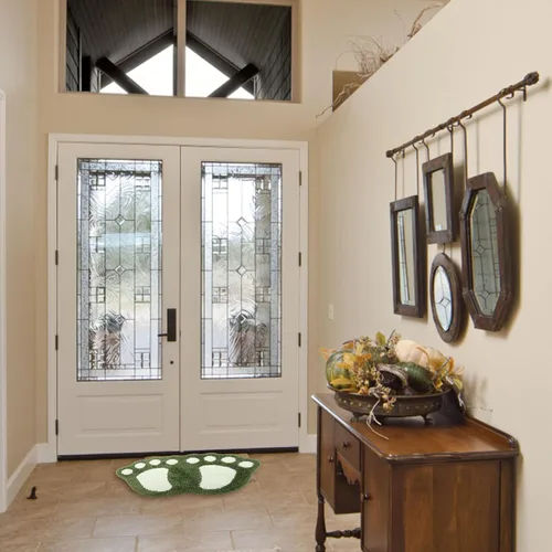 Vista 9 de VICASKY Absorbent Footprint Bathroom Floor Pad Quick-Drying Water-Absorbing Non-Slip Mat Machine Washable Green Bath Rug for Shower Door Safety