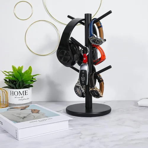 Vista 4 de MyLifeUNIT Soporte para Tazas, Soporte para Tazas de Café con 6 Ganchos (Negro) MyLifeUNIT, Mug Holder Tree, Coffee Cup Holder, 6 Hooks, Black