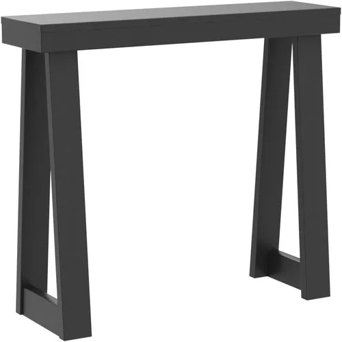 Vista 4 de Plank+Beam Mesa consola de madera maciza, 36 pulgadas, mesa de sofá, mesa de entrada estrecha para pasillo, detrás del sofá, sala de estar, Negro
