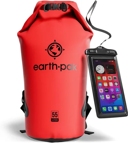 Vista 82 de Earth Pak Bolsa Seca Impermeable - Mochila Impermeable de Cierre Enrollable Superior Mantiene el Equipo Seco para Kayak con Funda Impermeable