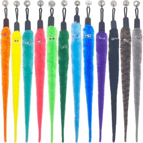 Recambios de gusano de juguete para gatos, 12 piezas interactivas para gatos de interior
