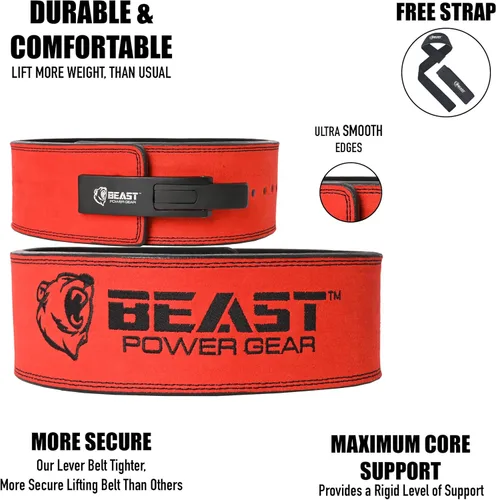 Vista 3 de Beast Power Gear Hebilla de palanca para cinturón de levantamiento de pesas, 0.394 in, 0.512 in de grosor y correa libre de 4 pulgadas