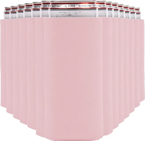 White Claw Seltzer & Slim - Fundas enfriadoras para latas de cerveza (paquete de 14) - Koolies aislados suaves para latas altas - Blush Rosa (Blush)