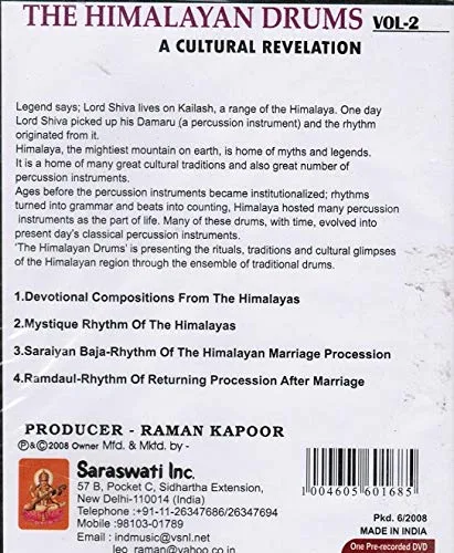 Vista 2 de The Himalayan Drums Vol-2 - ACultural Revelation (Brand New Single Disc Dvd, English Language) Released By Saraswati Inc