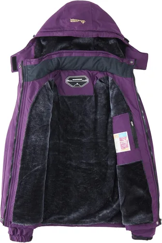 Vista 3 de MOERDENG Women's Waterproof Ski Jacket Warm Winter Snow Coat Mountain Windbreaker Hooded Raincoat Jacket