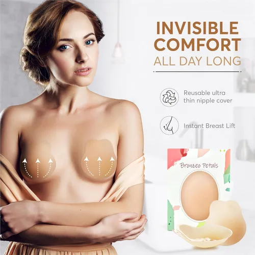Vista 2 de 2023 - Cubiertas para pezones extremadamente finas, 5 pares de empanadas para pezones y 1 par de pétalos de pecho con caja