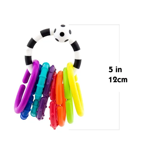 Vista 4 de Sassy Ring O Links - Juego de 9 piezas, eslabones para cochecito o asiento portador, 0+ meses