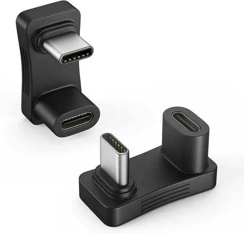 Vista 10 de MoKo Adaptador USB C de 180 Grados Paquete de 2, Adaptador Conector USB-C Macho a USB-C Hembra en Forma de U con PD 140W/20 Gbps, Adaptador Extensor