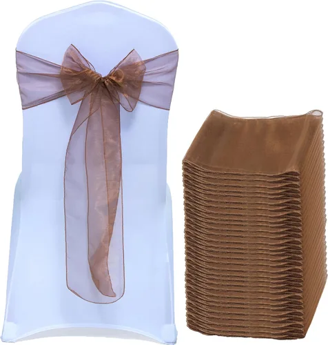 Vista 13 de Bandas de organza para decorar sillas en bodas y eventos, 100 unidades, organza, Manzana Verde (Apple Green), 10