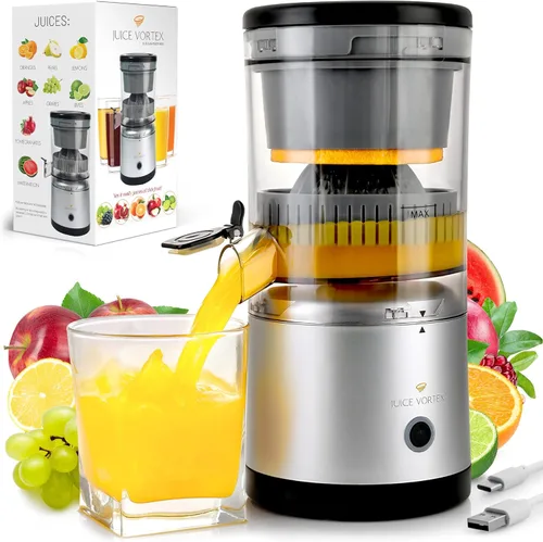 Zulay Kitchen Juice Vortex - Exprimidor de limón y naranja - Exprimidor eléctrico de cítricos - Exprimidor recargable - Exprimidor portátil