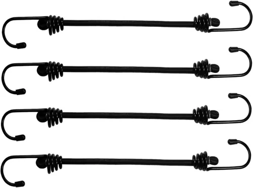Vista 9 de 20 cuerdas elásticas de 6.5 pulgadas con ganchos, sin olor, alta elasticidad, mini cuerdas elásticas para asegurar lonas, equipaje, tiendas