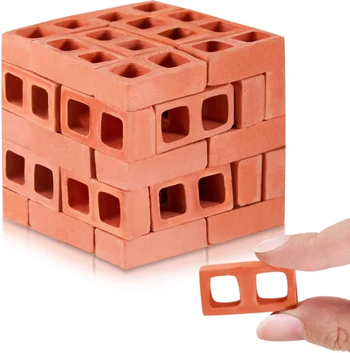 Vista 8 de Deekin 24 piezas de minibloques de cemento a escala 1/12, bloques de cemento en miniatura para construcción de cemento pequeño para ladrillos Gris