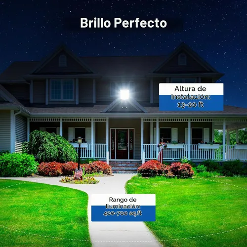 Vista 5 de Farolas solares impermeables para exteriores, 6500K 320°, gran angular, luz solar de estacionamiento 5730LED con sensor de movimiento y control
