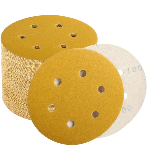 Vista 17 de Discos de lijado de grano 80 de 6 pulgadas, papel de lija de gancho y bucle para lijadora orbital, profesional para automoción y carpintería