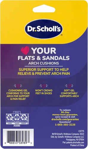Vista 9 de Dr. Scholl's Love Your FLATS & SANDALS Cojines de Arco para Mujeres Talla 6-10, 3 Pares