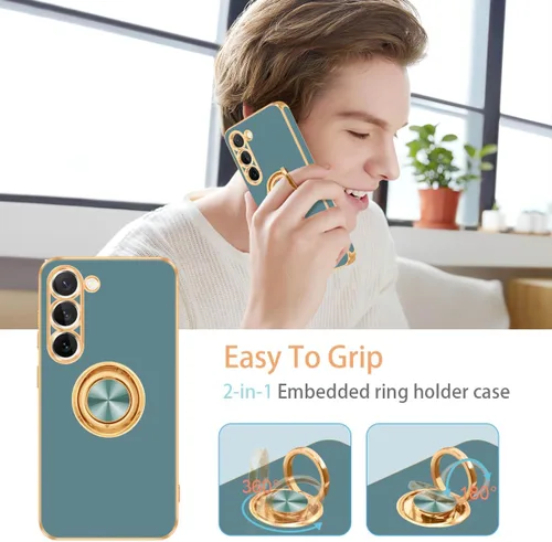Vista 7 de Fingic Funda para Samsung Galaxy S23 Plus, Galaxy S23 Plus con soporte de anillo de 360°, funda para teléfono para mujeres y niñas, soporte