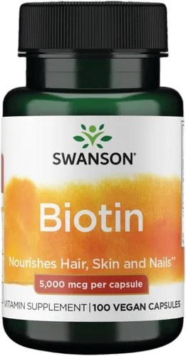 Swanson Biotina Vitamina B7 5000 mcg 100 Cápsulas
