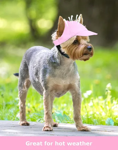 Vista 14 de Sombrero para perros pequeños y medianos, sombreros para perros hembras y machos, sombrero ajustable para perro, sombrero de sol para cachorros