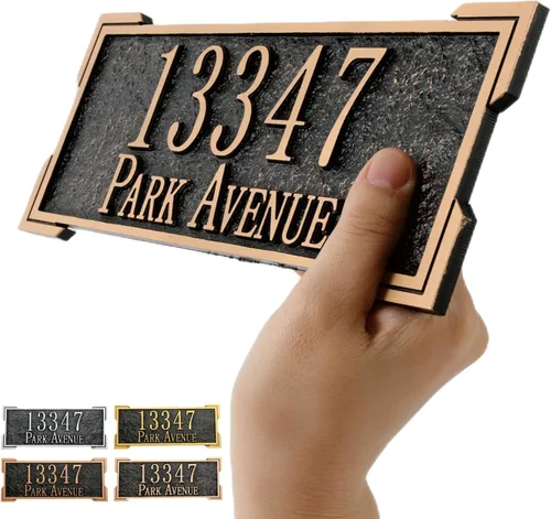 Vista 3 de Letrero de dirección montado en el césped, letrero personalizado con número de casa, números de dirección de casa para exteriores de casa, patio