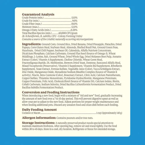 Vista 8 de Kaytee Food from The Wild Natural Pet Macaw Bird Food, 2.5 libras