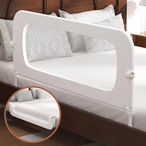 Vista 8 de FigTime Baranda de cama para niños pequeños, protector de baranda de cama de bebé para niños, barandas de cama para niños pequeños con ajuste