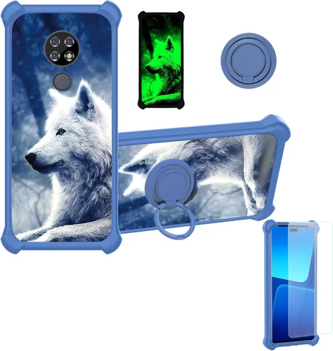 Vista 22 de jioeuinly Cricket Ovation 2 - Funda compatible con AT&T Maestro Max (2021), con protector de pantalla de vidrio templado, policarbonato duro +